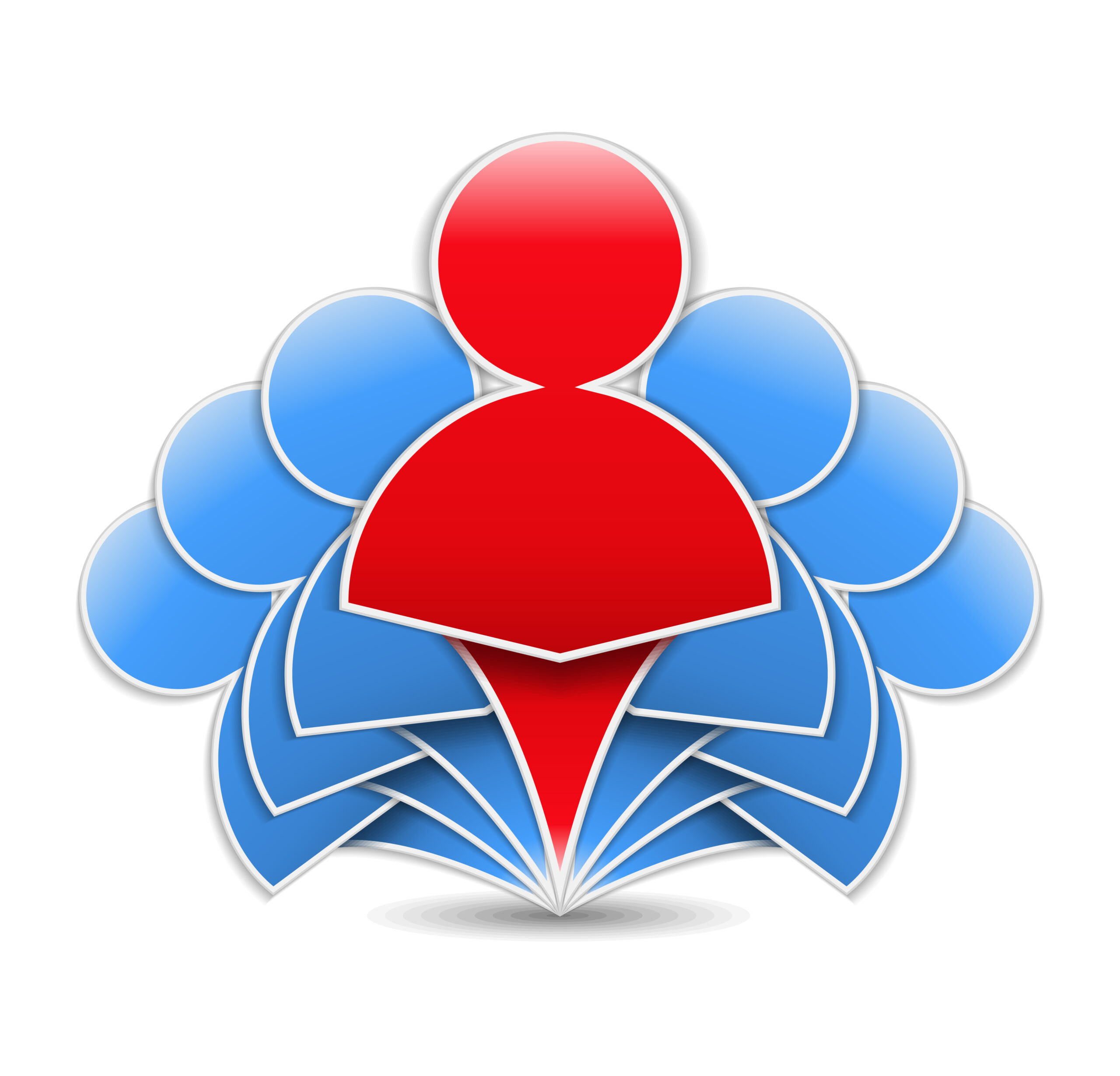 Leader in a team, design elements for your logo, vector eps10 illustration